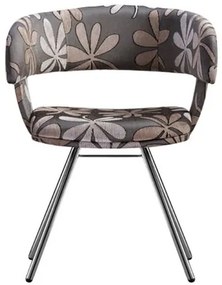 Poltrona 1947 em Chenille Flor 88 Base Cromada - 12354 Sun House
