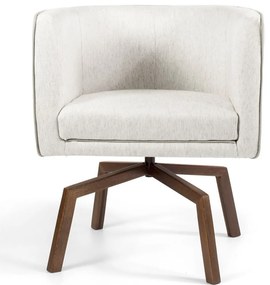 Kit 02 Poltronas Decorativas Sala de Estar Giratória Ka Nix Linho Creme G15 - Gran Belo
