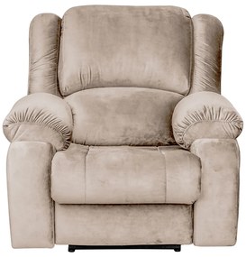 Poltrona do Papai Reclinável Manual Magnum Veludo Creme G23 - Gran Belo