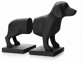 Aparador de Livros Decorativo Em Resina Preto Mate 21x27x12 Cm - D'Rossi
