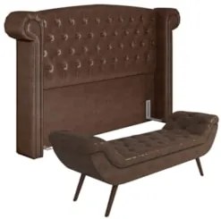 Cabeceira Cama Box Queen 160cm Provença e Recamier Veneto Z37 Sintétic