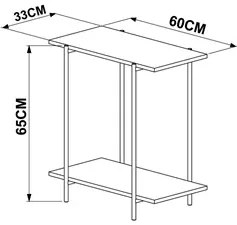 Mesa Lateral Tube 27869 Vermont/Preta - Artesano