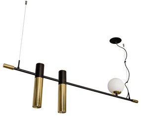 Pendente Vittu 120X30Cm 2Xmr16 Gu10 + 1Xe27 G45 / Cabo Aço Chumbador +... (BT - Branco Texturizado, FOSCO)