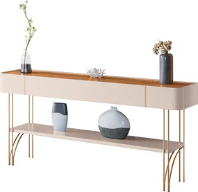 Aparador Decorativo Rennes MDP/MDF Pés de Aço G26 - Gran Belo - Off White/Cinamomo