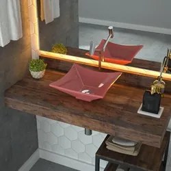Cuba Pia de Apoio para Banheiro Quadrada Luxo 30 C08 Rosa - Mpozenato
