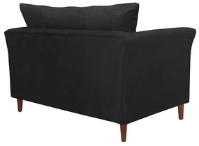 Namoradeira Ibis Decorativa 2 Lugares 1,35 m Recepção Quarto Sala Suede Preto
