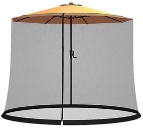 Ombrelone Externo Cobertura 330cm c/Mosquiteiro Estrutura em Aço c/Manivela Bege G31 - Importway
