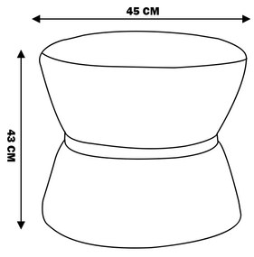 Puff Decorativo Sala de Estar 45cm Dhaka Veludo Preto G15 - Gran Belo
