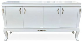 Balcão Buffet Regência 4 Portas Madeira Maciça Marchetaria Design Clássico