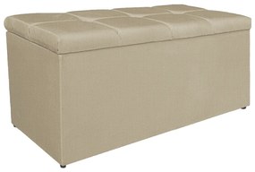 Calçadeira Estofada Manchester 90 cm Solteiro Linho Bege - ADJ Decor