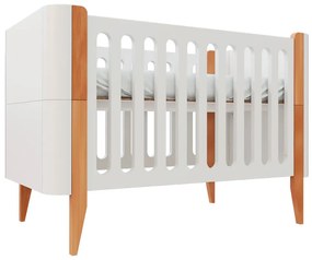 Berço Evolutivo Bo 3 em 1 Grades Branco Pés Jequitibá - Branco