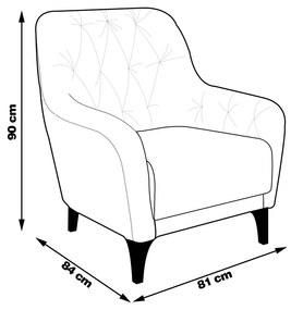 Poltrona Decorativa Pés em Madeira Petra Linho Cinza G45 - Gran Belo