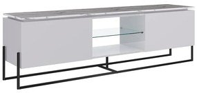 Rack Para Tv Sala Com 1 Prateleira De Vidro - Thassos Branco