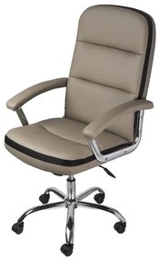 Cadeira Office London Alta Assento Courino Fendi com Base Cromada - 61950 Sun House