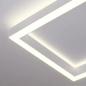 Plafon Dobby Quadrado 40X40X7,5Cm Led 90W Bivolt - Usina 19680/40 (BT - Branco Texturizado, 3000k)