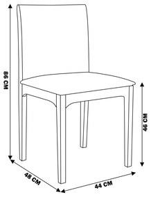 Kit 5 Cadeira Decorativa Sala de Jantar Steve Amêndoa G55 - Gran Belo