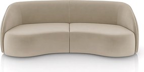 Sofá Decorativo Sala de Estar Bipartido 288cm Clarke Veludo Bege G45 - Gran Belo