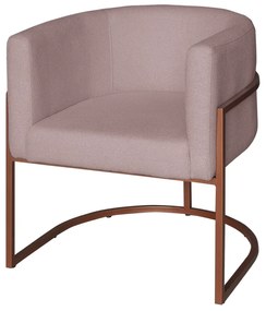 Poltrona Base Industrial Bronze Kit 2 Lety Veludo - Rose