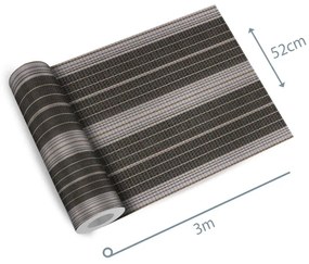 Papel de Parede listrado linho marrom 0.52m x 3.00m