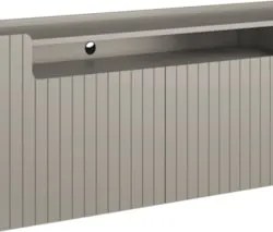 Rack TV 75 Pol 220cm 4 Portas Brise Blen Grigio/Dourado I06 - Mpozenat