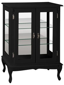Vitrine Média com Prateleiras de Vidro e Espelho - Wood Prime MY 907281