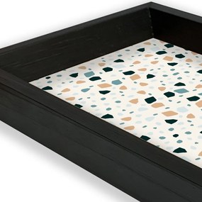 Bandeja Preta Com Gravura Impermeavel "Granilite" 34x14x3cm  - D'Rossi