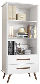 Estante Livreiro Organizador 02 Gavetas Retrô Modena Branco - Loja Sheep - Branco