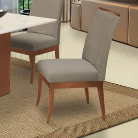 Conjunto 8 Cadeiras Sala de Jantar Lana Aveludado Cappuccino