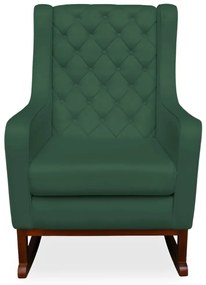Poltrona Amamentação com Balanço Maju  Veludo - Verde Bandeira