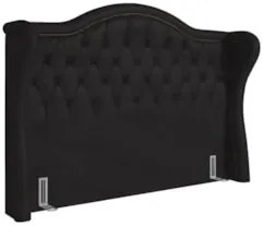 Cabeceira Cama Box Casal King 195cm Antibes Z37 Sintético Preto - Mpoz