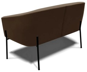 Namoradeira e 2 Poltronas Pé de Ferro Preto Stella Suede D03 - D'Rossi - Marrom