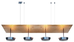 Pendente Splash 110X29,5X22Cm Metal Alumínio 04Xled 9,4W - Old Artisan... (LISO, PRETO / ONIX, 220v)