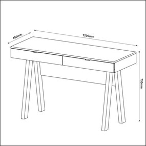 Escrivaninha Mesa Escritório Home Office 2 Gavetas Amêndoa