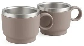 Kit 2 Xícaras para Café Tramontina em Aço Inox Cinza 80 ml