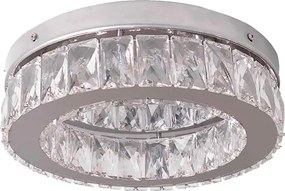Plafon Led De Sobrepor Cristal E Aluminio Cinza 11w 3000k