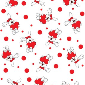 Papel de parede adesivo coelho coração vermelho