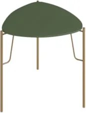 Mesa Lateral Baixa Para Sala Pés Metálicos Blen Musgo/Dourado I06 - Mp