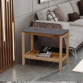 Mesa Lateral Dieter Tampo MDF Freijó/Cinza G74 - Gran Belo