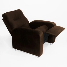 Poltrona Do Papai Reclinável Madri Suede Marrom