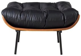 Puff Decorativo Sala de Estar Costela Rib Courino Preto