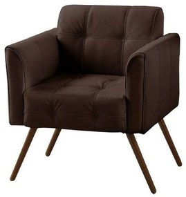 Poltrona Decorativa Bia Couro Conhaque G58 - Gran Belo