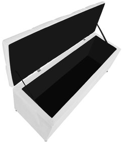 Calçadeira Estofada Liverpool 90 cm Solteiro Corano Branco - ADJ Decor