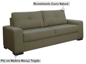 Sofá 3 Lugares 200cm Turim Couro Fendi G58 - Gran Belo