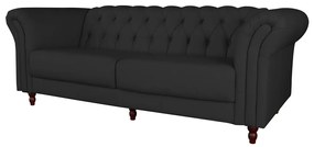 Sofá 2 Lugares Maggiore 180cm Couro Preto G58 - Gran Belo