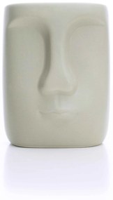 Cachepot Decorativo em Cerâmica Rosto Cinza 17x14 cm - D'Rossi