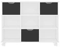 Nicho Organizador com Rodízios Toys 3 Gavetas Q01 Branco/Preto - Mpoze