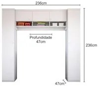 Kit Armários Multiuso Lavanderia Eloísa 05 Portas Branco - Phoenix