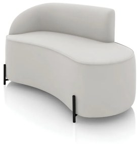 Sofá 2 Lugares Orgânico 140cm Pé Ferro Preto Morgan Veludo D03 - D'Rossi - Cinza