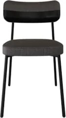 Cadeira de Jantar Estofada Kit 6 Ella M25 Linho Grafite/Preto - Mpozen