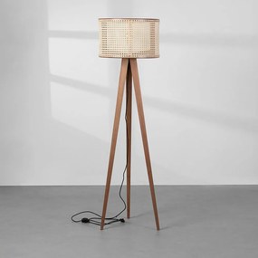 Luminária de Piso Zen - Ratan em Palha Natural